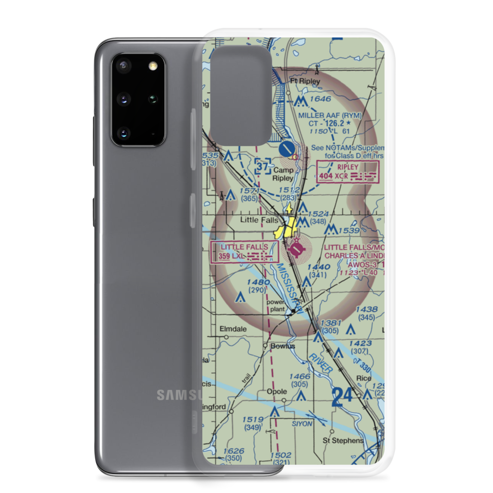 Little Falls-Morrison County-Lindbergh field (LXL) VFR Sectional Samsung Case Samsung Galaxy S20 Plus model shown