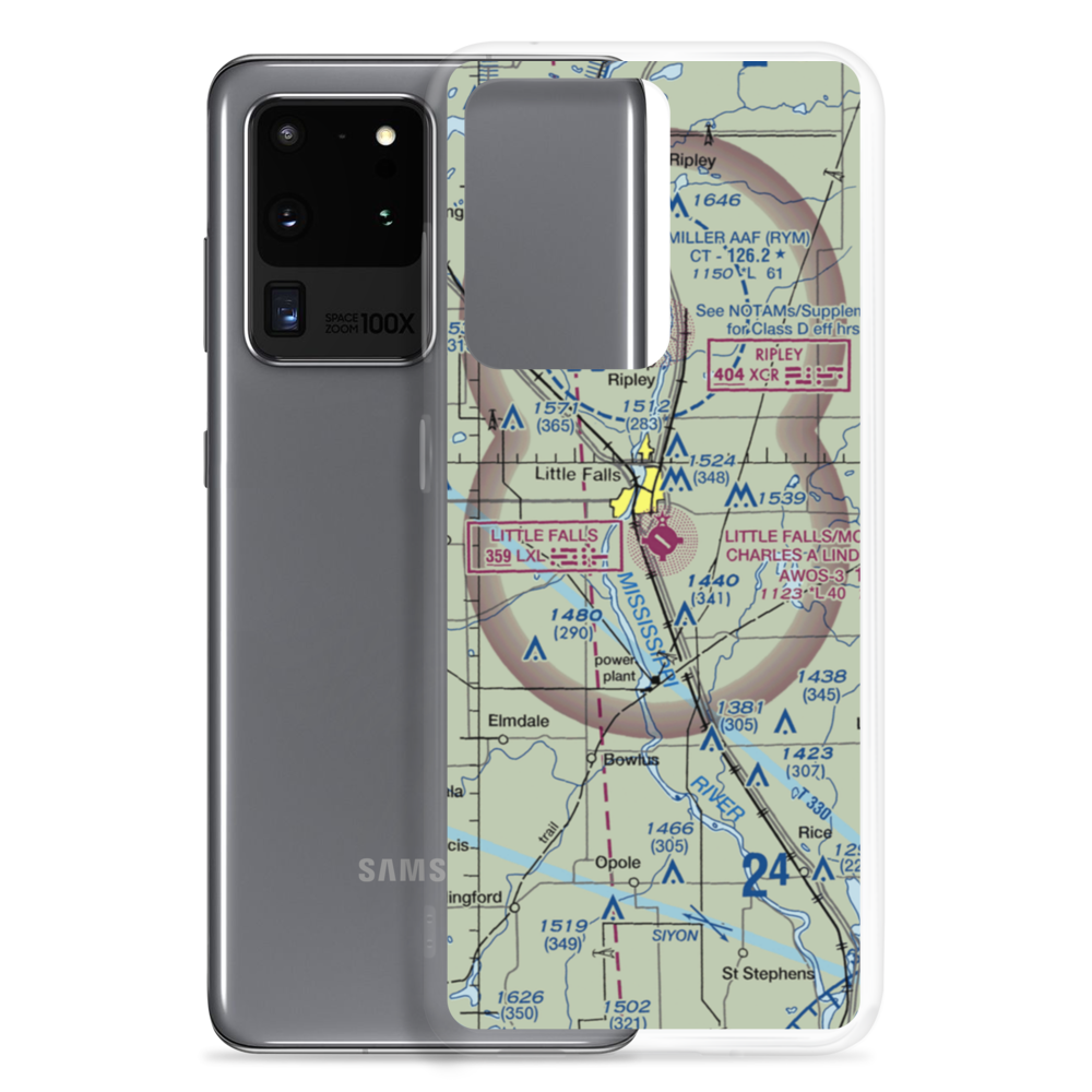 Little Falls-Morrison County-Lindbergh field (LXL) VFR Sectional Samsung Case Samsung Galaxy S20 Ultra model shown
