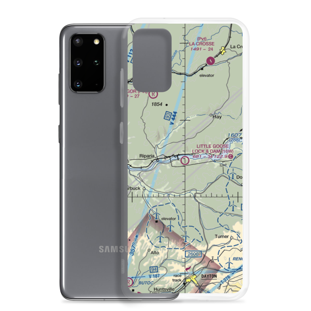 Little Goose Lock and Dam Airport (16W) VFR Sectional Samsung Case Samsung Galaxy S20 Plus model shown