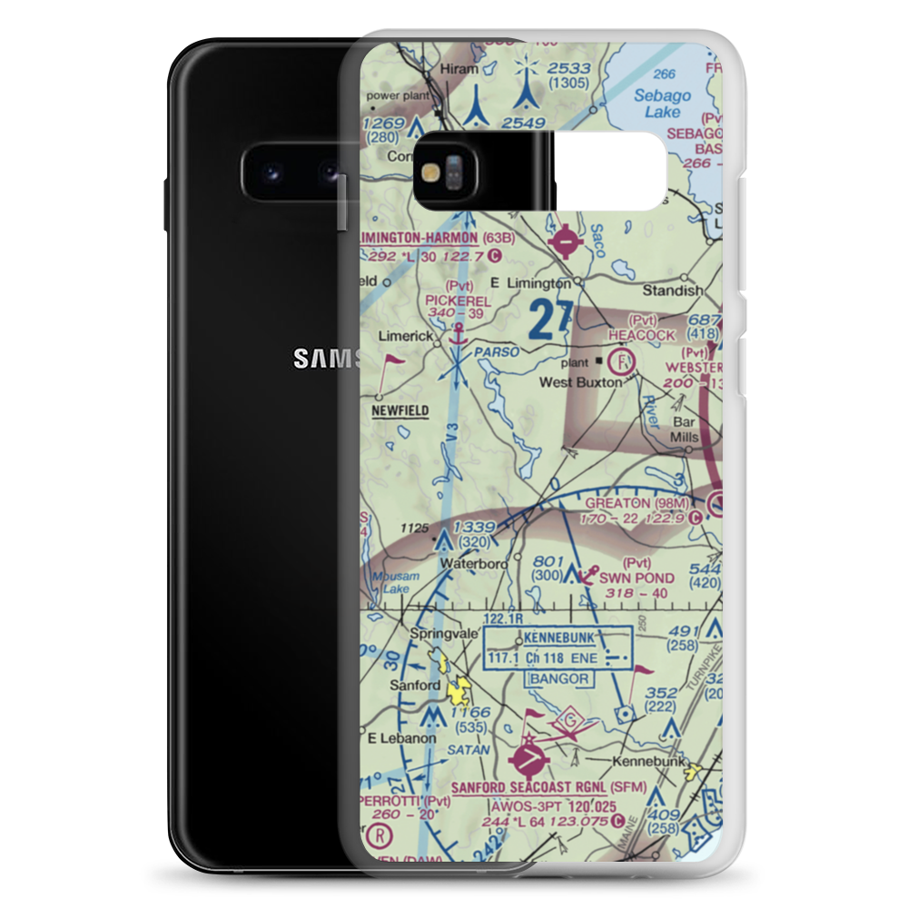 Little Ossipee Lake Seaplane Base (ME90) VFR Sectional Samsung Case Samsung Galaxy S10+ model shown