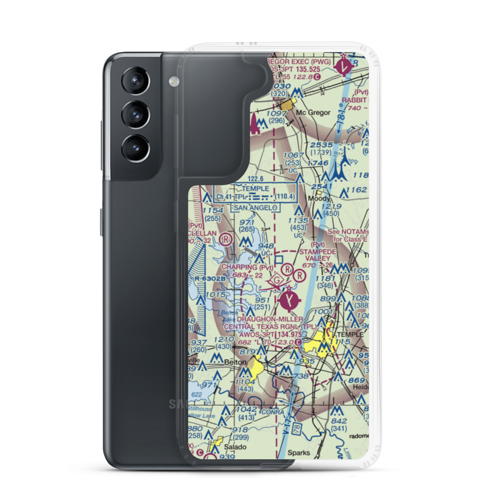 Little Peach Airport (TS92) VFR Sectional Samsung Case Samsung Galaxy S21 model shown
