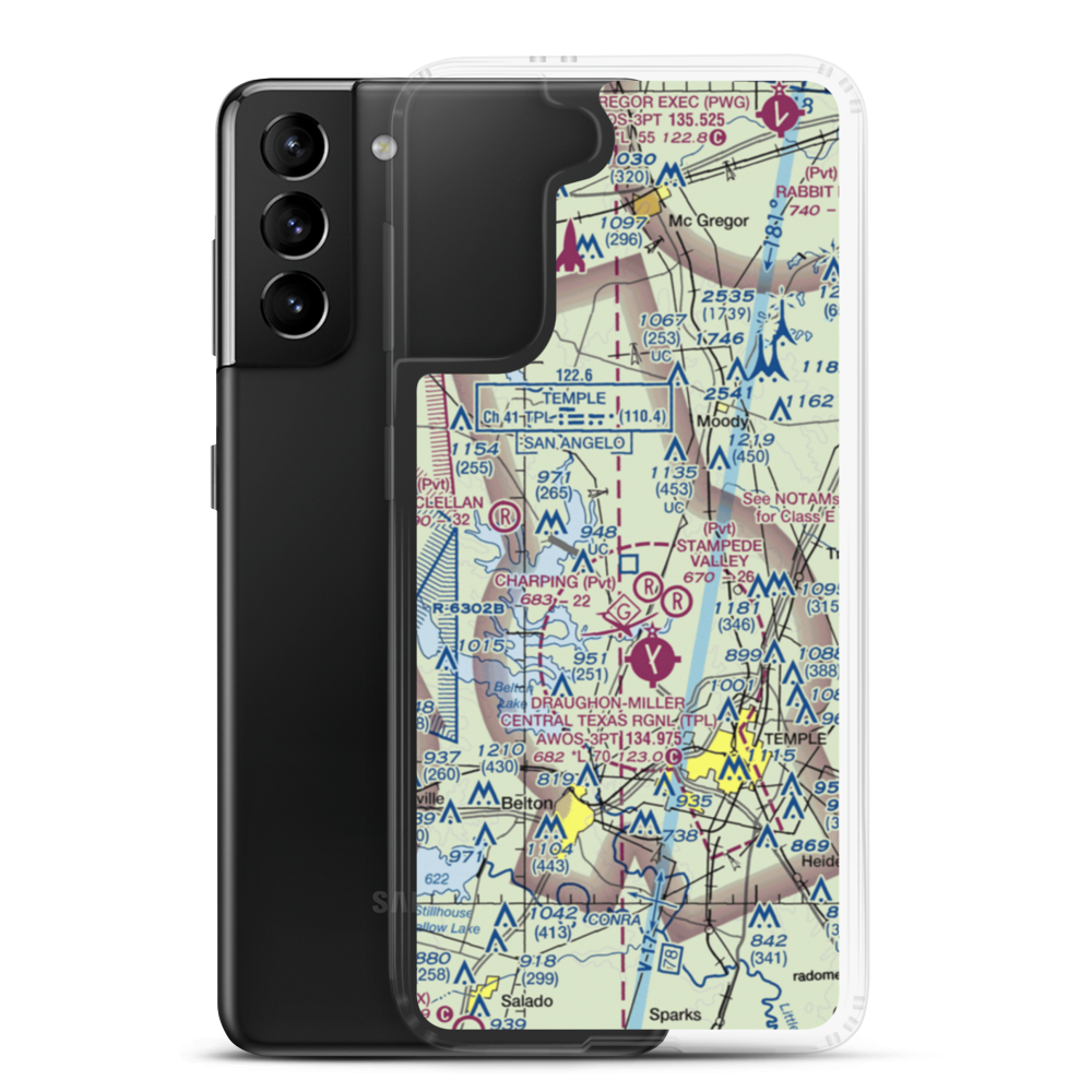 Little Peach Airport (TS92) VFR Sectional Samsung Case Samsung Galaxy S21 Plus model shown