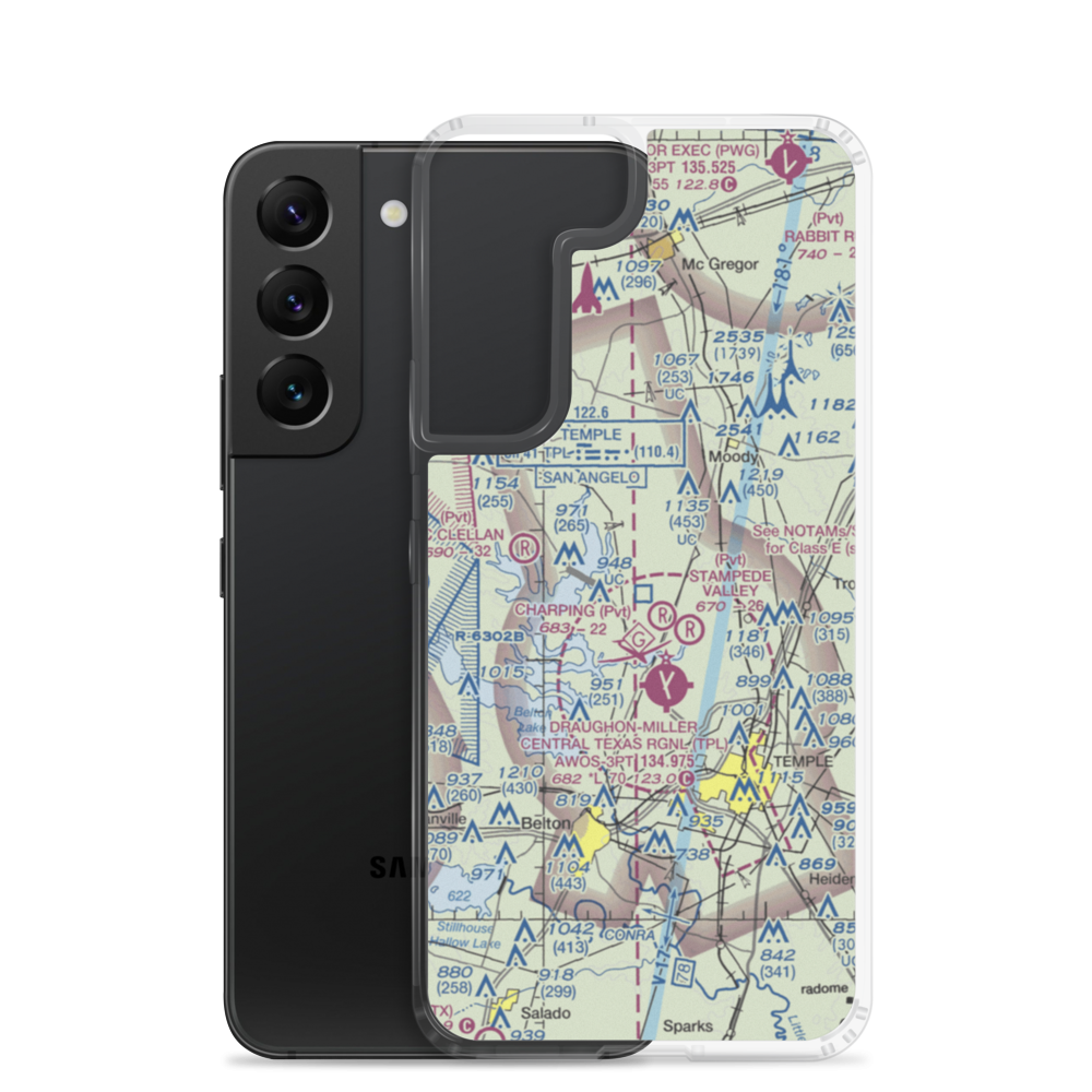 Little Peach Airport (TS92) VFR Sectional Samsung Case Samsung Galaxy S22 model shown