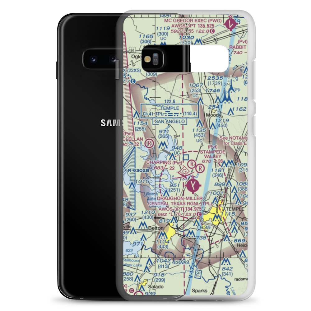 Little Peach Airport (TS92) VFR Sectional Samsung Case Samsung Galaxy S10+ model shown