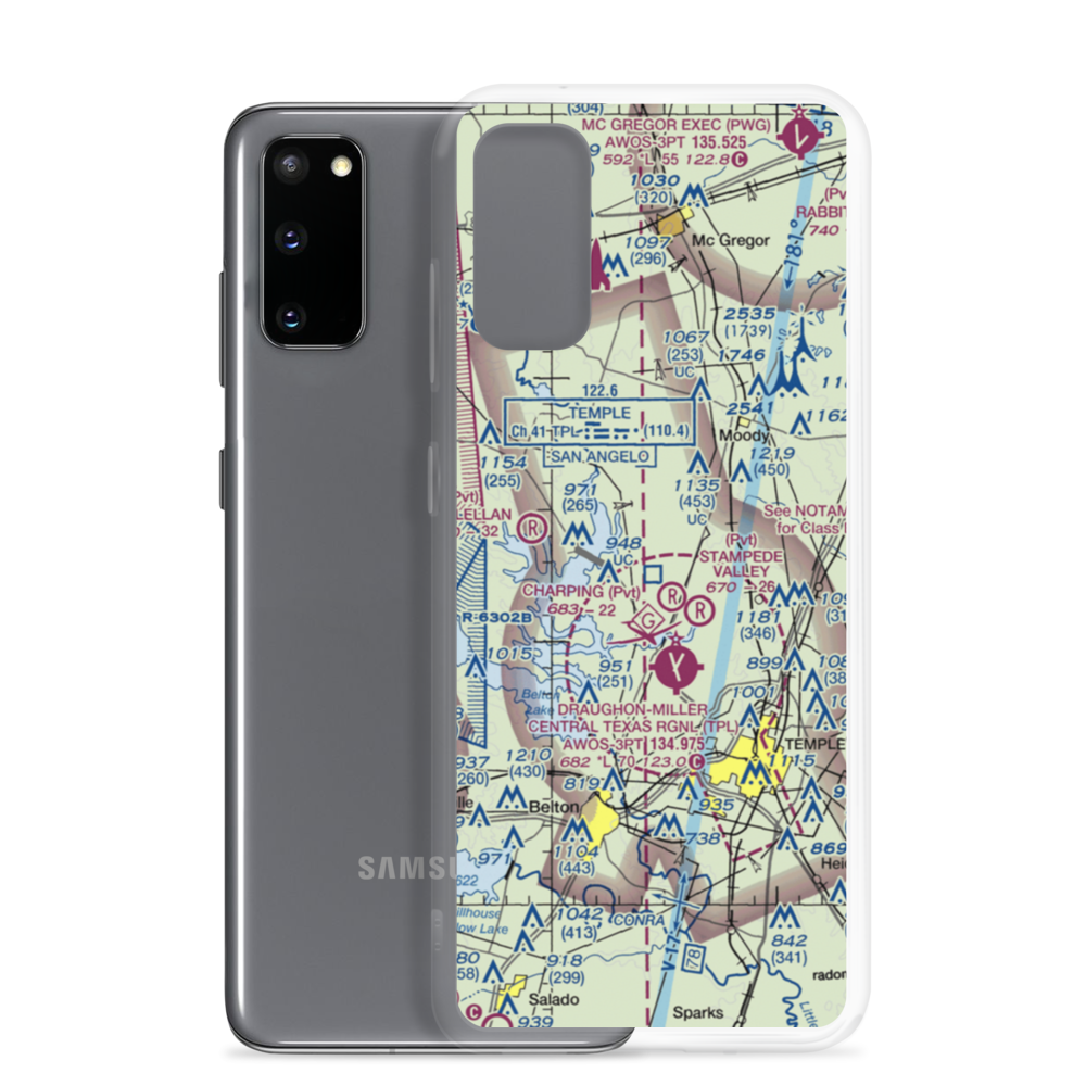 Little Peach Airport (TS92) VFR Sectional Samsung Case Samsung Galaxy S20 model shown