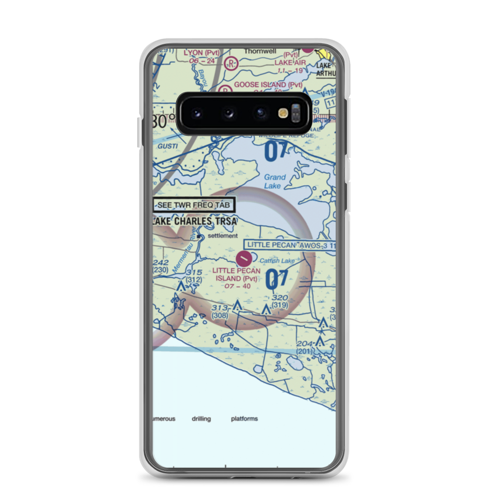 Little Pecan Island Airport (3LA4) VFR Sectional Samsung Case Samsung Galaxy S10 model shown