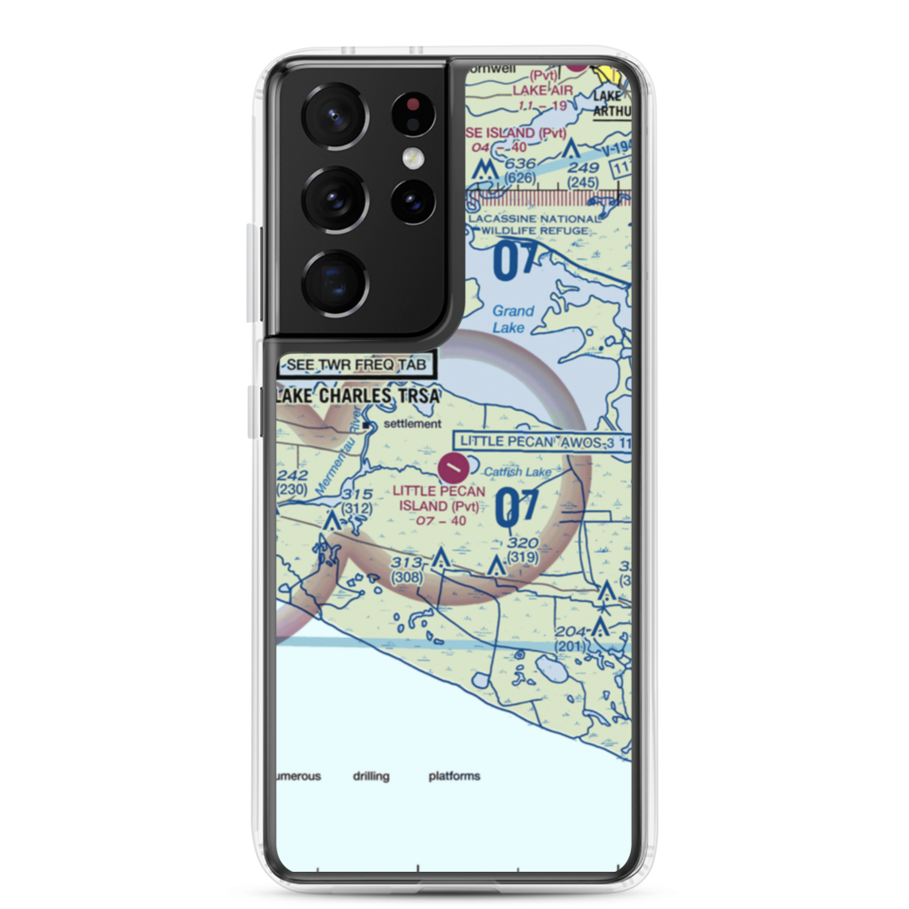 Little Pecan Island Airport (3LA4) VFR Sectional Samsung Case Samsung Galaxy S21 Ultra model shown