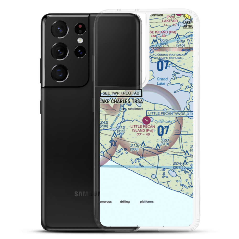Little Pecan Island Airport (3LA4) VFR Sectional Samsung Case Samsung Galaxy S21 Ultra model shown