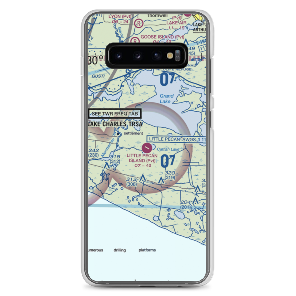 Little Pecan Island Airport (3LA4) VFR Sectional Samsung Case Samsung Galaxy S10+ model shown
