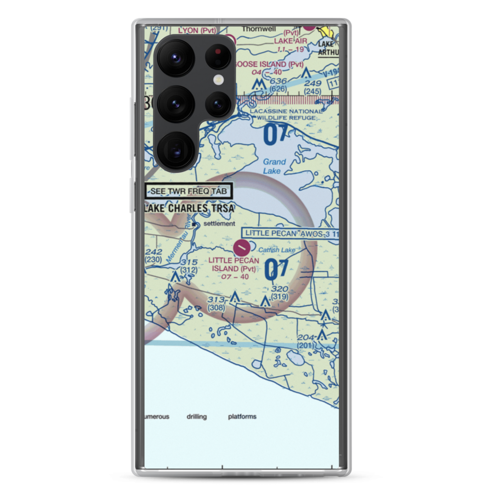 Little Pecan Island Airport (3LA4) VFR Sectional Samsung Case Samsung Galaxy S22 Ultra model shown