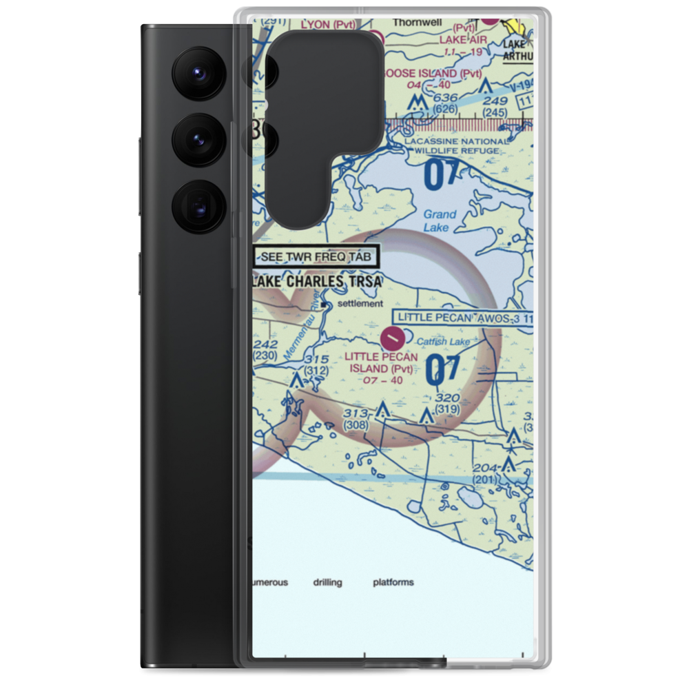 Little Pecan Island Airport (3LA4) VFR Sectional Samsung Case Samsung Galaxy S22 Ultra model shown