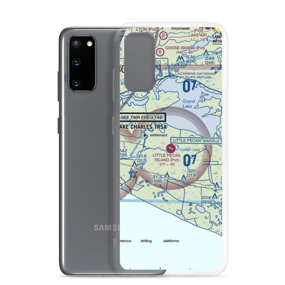 Little Pecan Island Airport (3LA4) VFR Sectional Samsung Case Samsung Galaxy S20 model shown