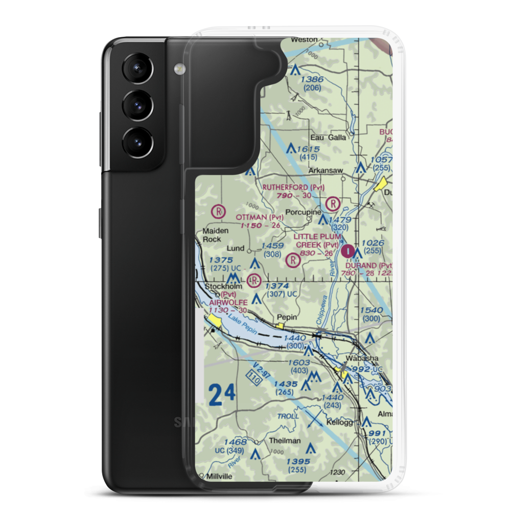 Little Plum Creek Airport (25WN) VFR Sectional Samsung Case Samsung Galaxy S21 Plus model shown