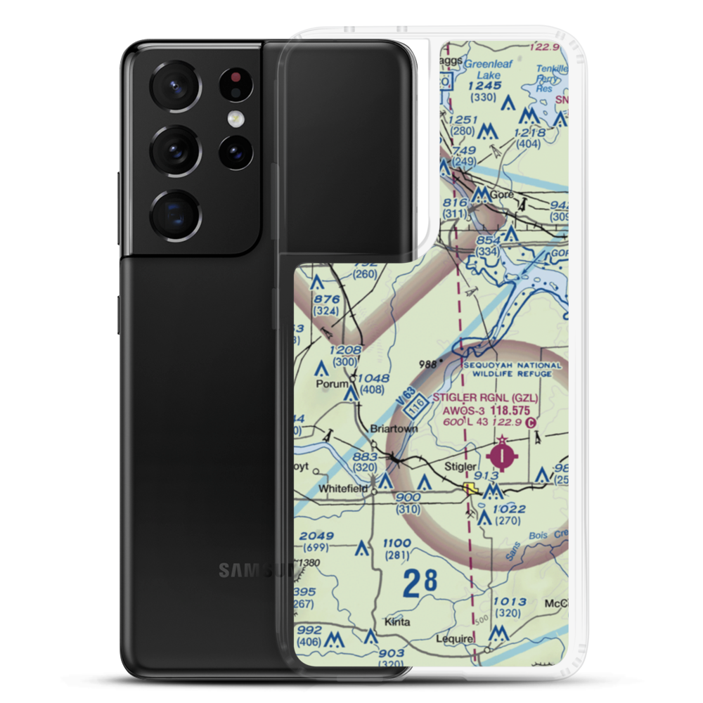 Little River Ranch Airport (79OK) VFR Sectional Samsung Case Samsung Galaxy S21 Ultra model shown