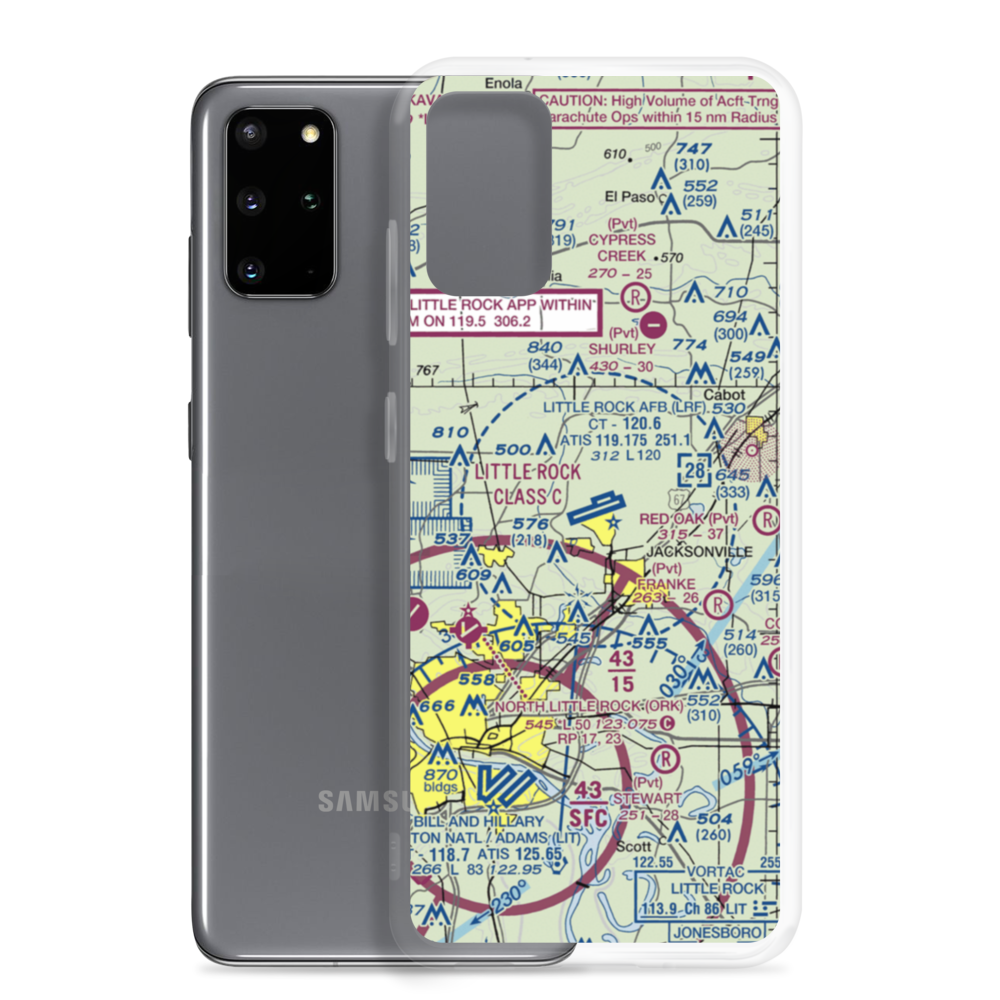 Little Rock Air Force Base (LRF) VFR Sectional Samsung Case Samsung Galaxy S20 Plus model shown