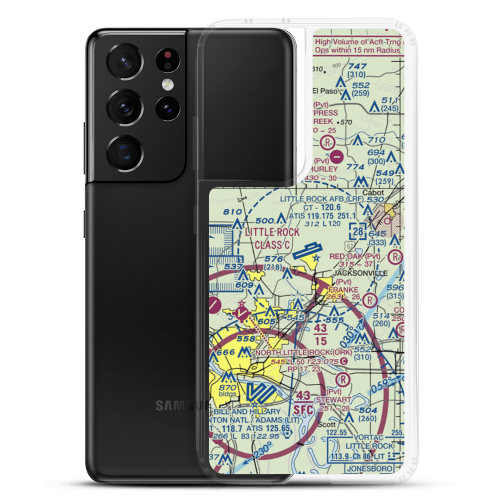 Little Rock Air Force Base (LRF) VFR Sectional Samsung Case Samsung Galaxy S21 Ultra model shown