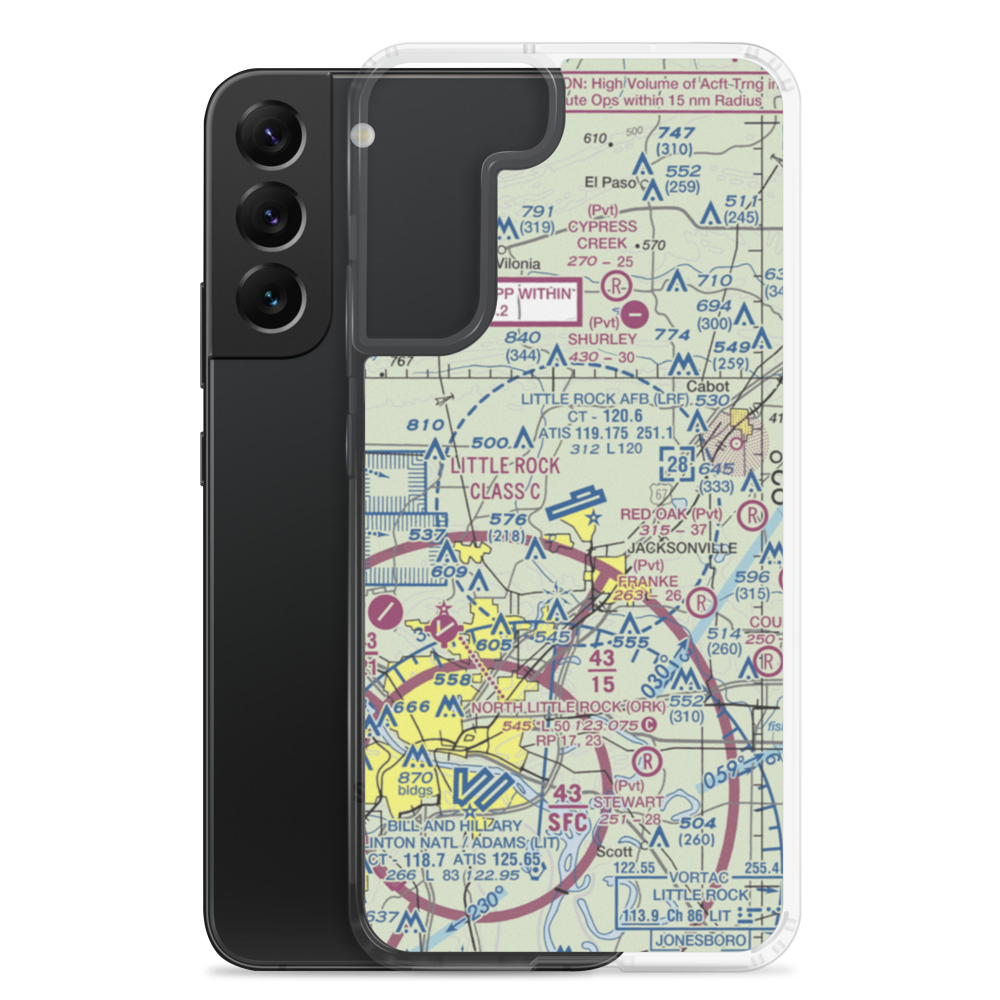 Little Rock Air Force Base (LRF) VFR Sectional Samsung Case Samsung Galaxy S22 Plus model shown