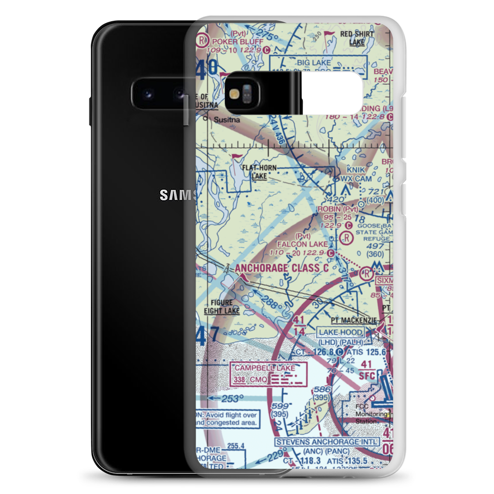 Little Susitna Airport (8AK6) VFR Sectional Samsung Case Samsung Galaxy S10+ model shown