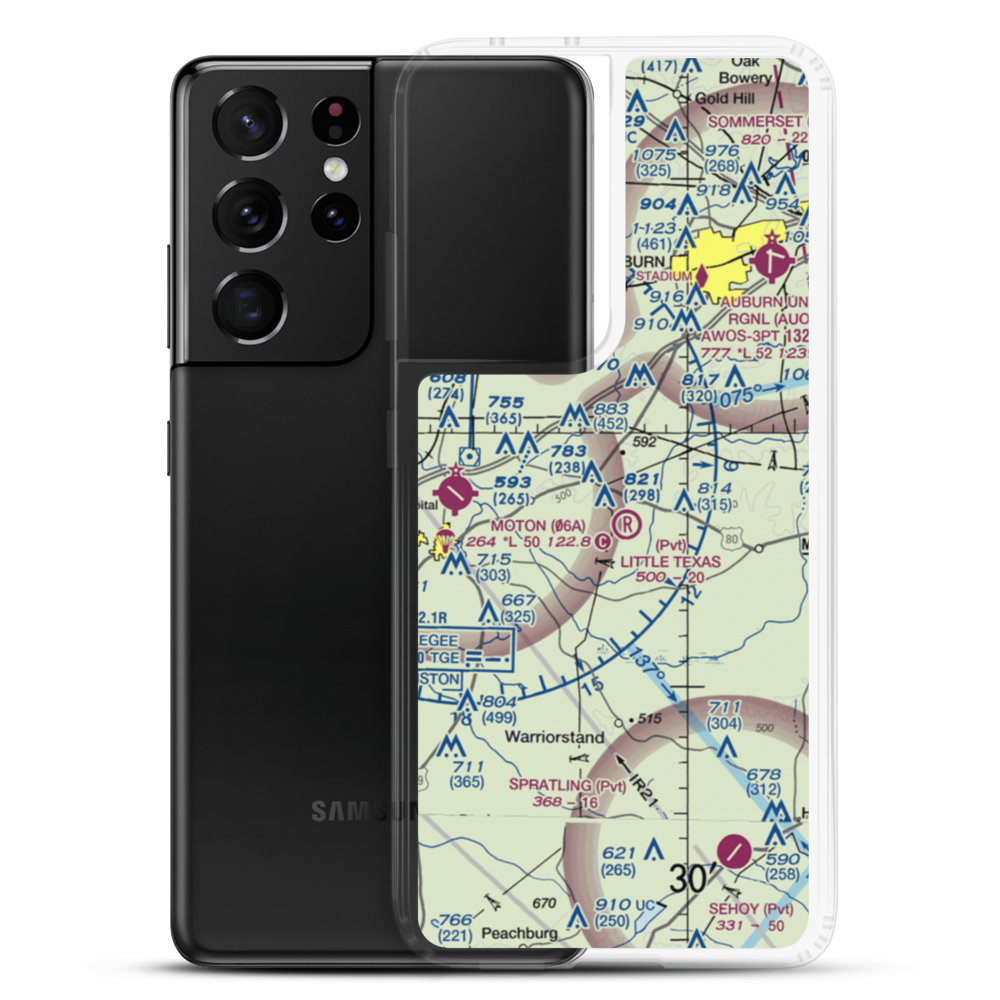 Little Texas Airport (27AL) VFR Sectional Samsung Case Samsung Galaxy S21 Ultra model shown