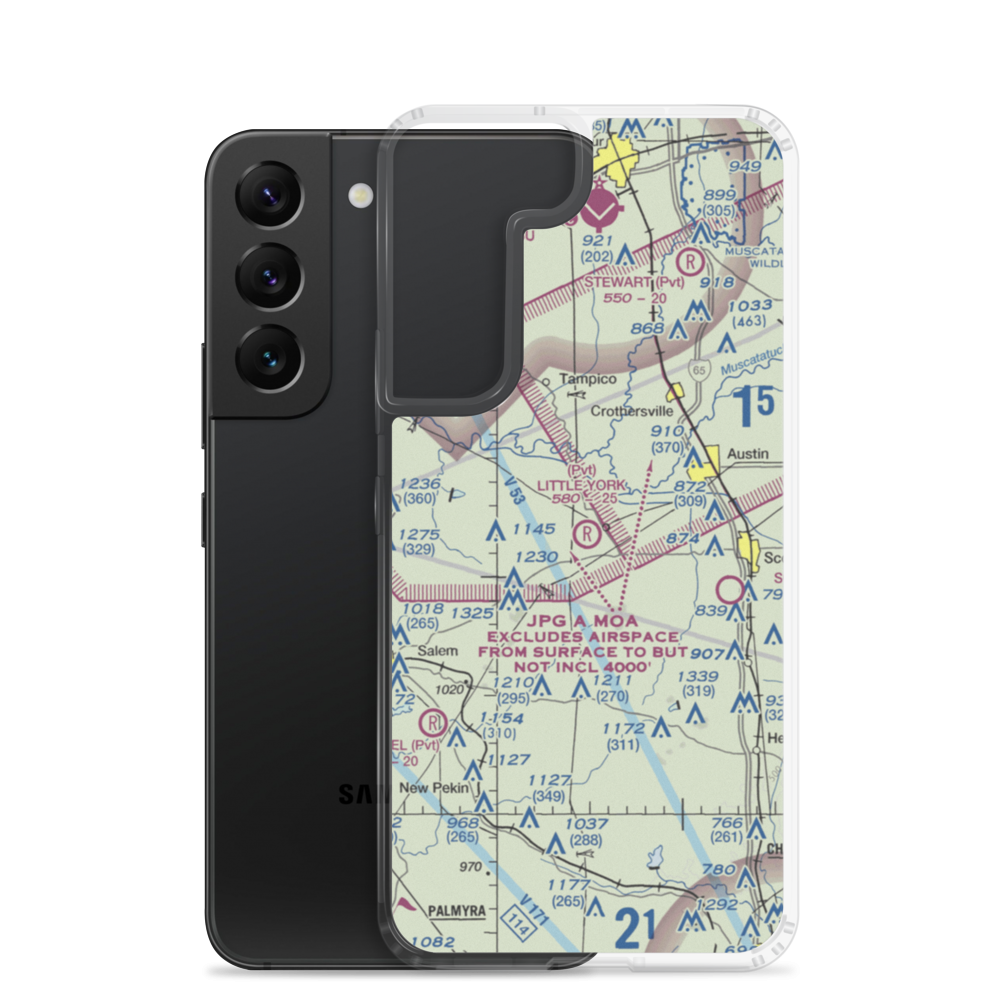 Little York Airport (63IN) VFR Sectional Samsung Case Samsung Galaxy S22 model shown