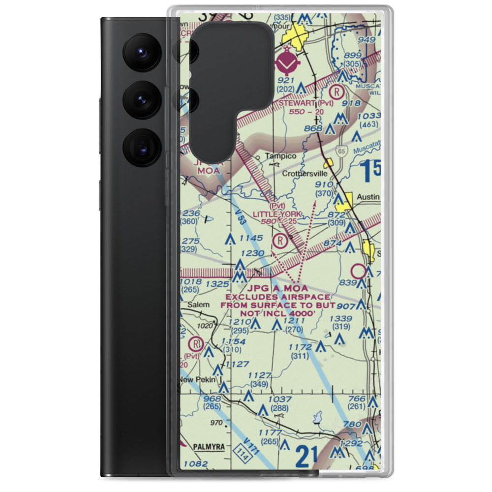 Little York Airport (63IN) VFR Sectional Samsung Case Samsung Galaxy S22 Ultra model shown