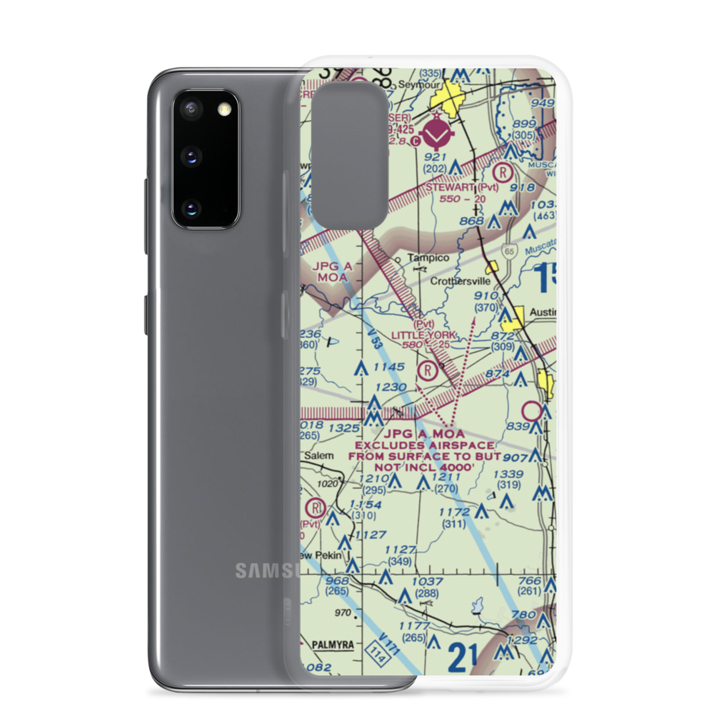Little York Airport (63IN) VFR Sectional Samsung Case Samsung Galaxy S20 model shown