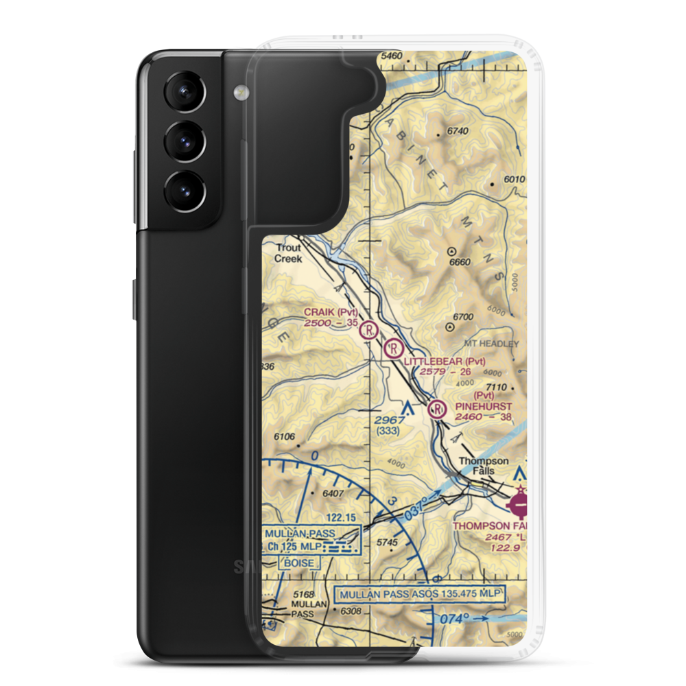 Littlebear Airport (MT69) VFR Sectional Samsung Case Samsung Galaxy S21 Plus model shown