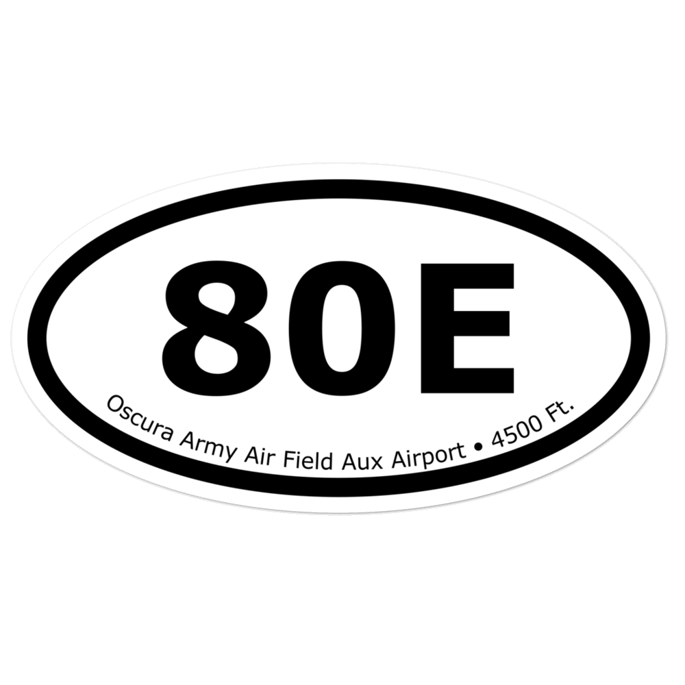 Oscura Army Air Field Aux Airport (80E) Oval Sticker 