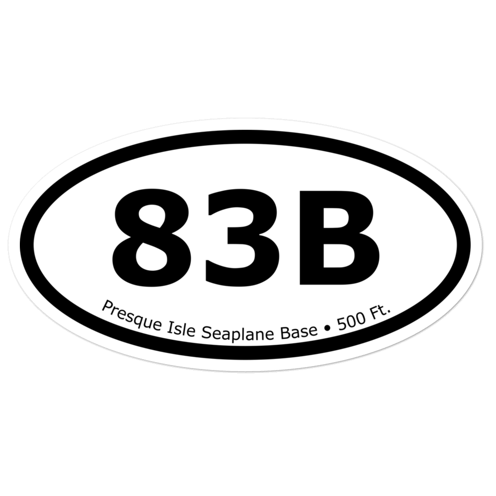 Presque Isle Seaplane Base (83B) Oval Sticker 