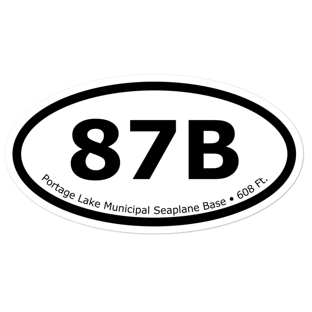 Portage Lake Municipal Seaplane Base (87B) Oval Sticker 