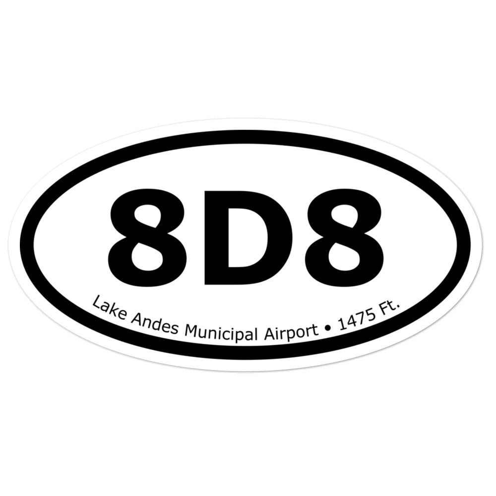 Lake Andes Municipal Airport (8D8) Oval Sticker 