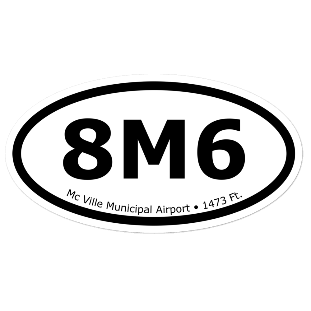 Mc Ville Municipal Airport (8M6) Oval Sticker 