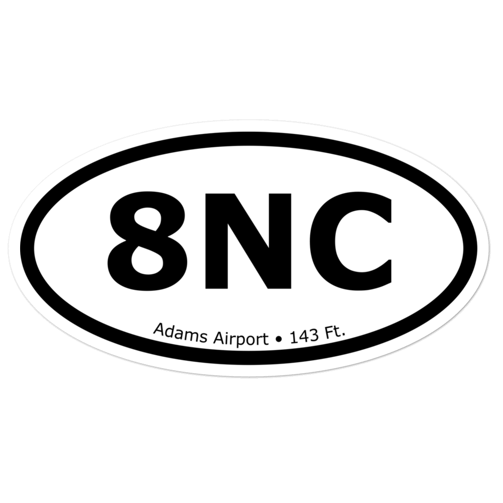 Adams Airport (8NC5) Oval Sticker 