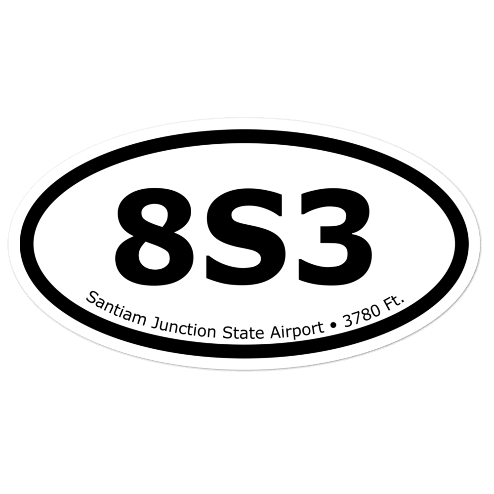 Santiam Junction State Airport (8S3) Oval Sticker 
