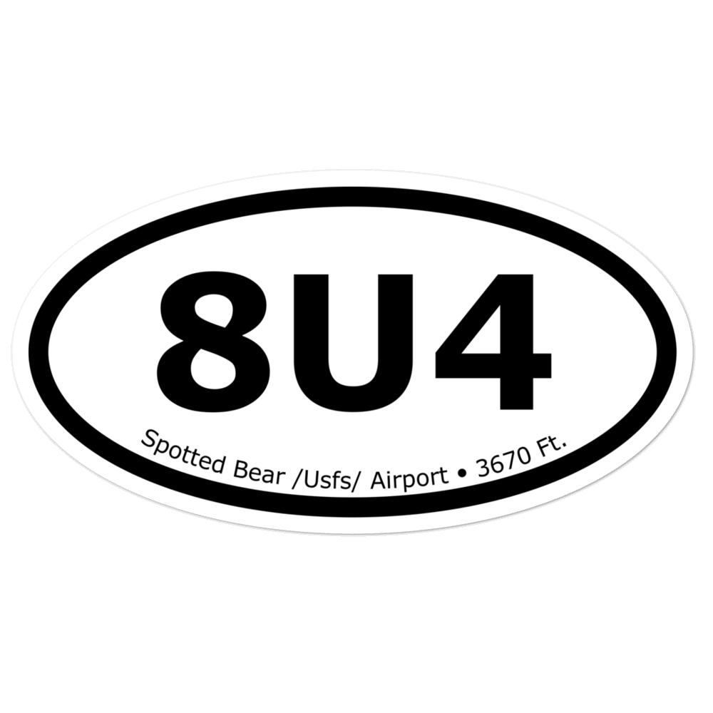 Spotted Bear /Usfs/ Airport (8U4) Oval Sticker 