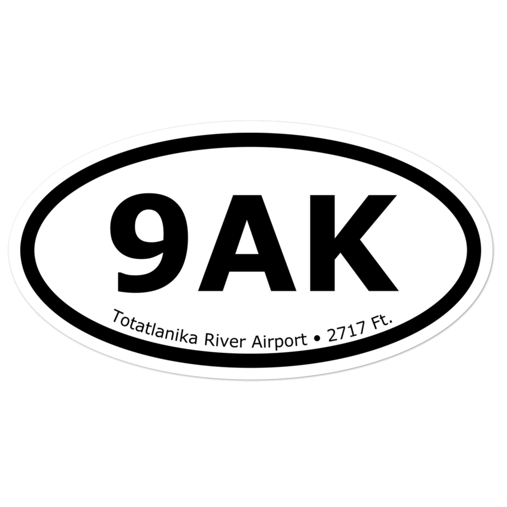 Totatlanika River Airport (9AK) Oval Sticker 