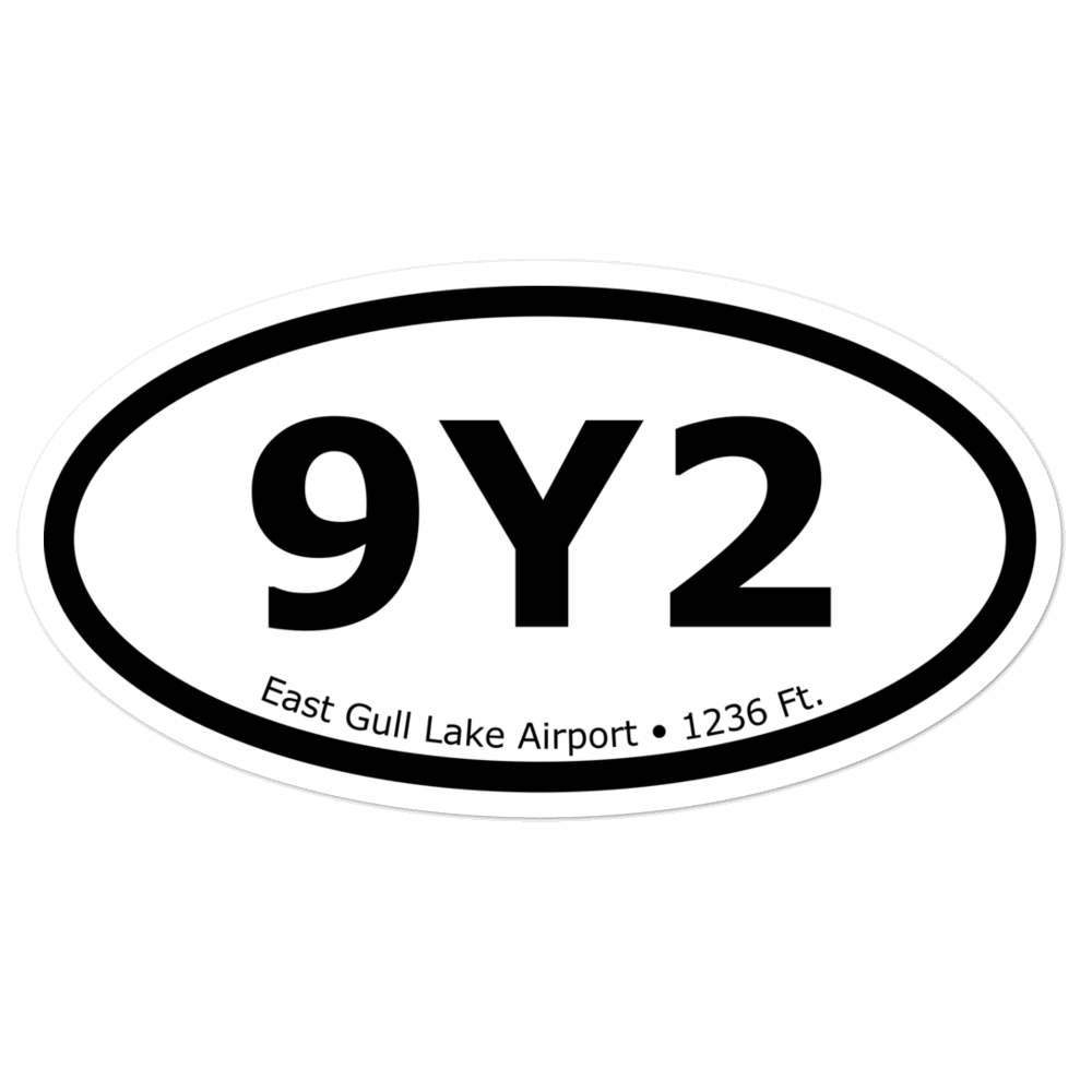 East Gull Lake Airport (9Y2) Oval Sticker 