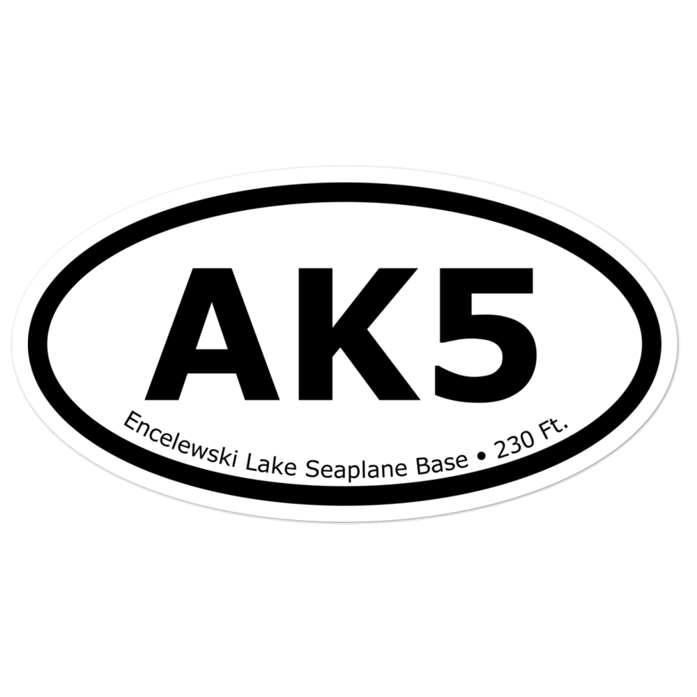 Encelewski Lake Seaplane Base (AK5) Oval Sticker 
