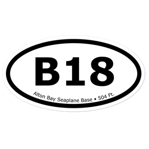 Alton Bay Seaplane Base (B18) Oval Sticker