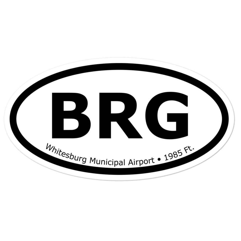 Whitesburg Municipal Airport (BRG) Oval Sticker 