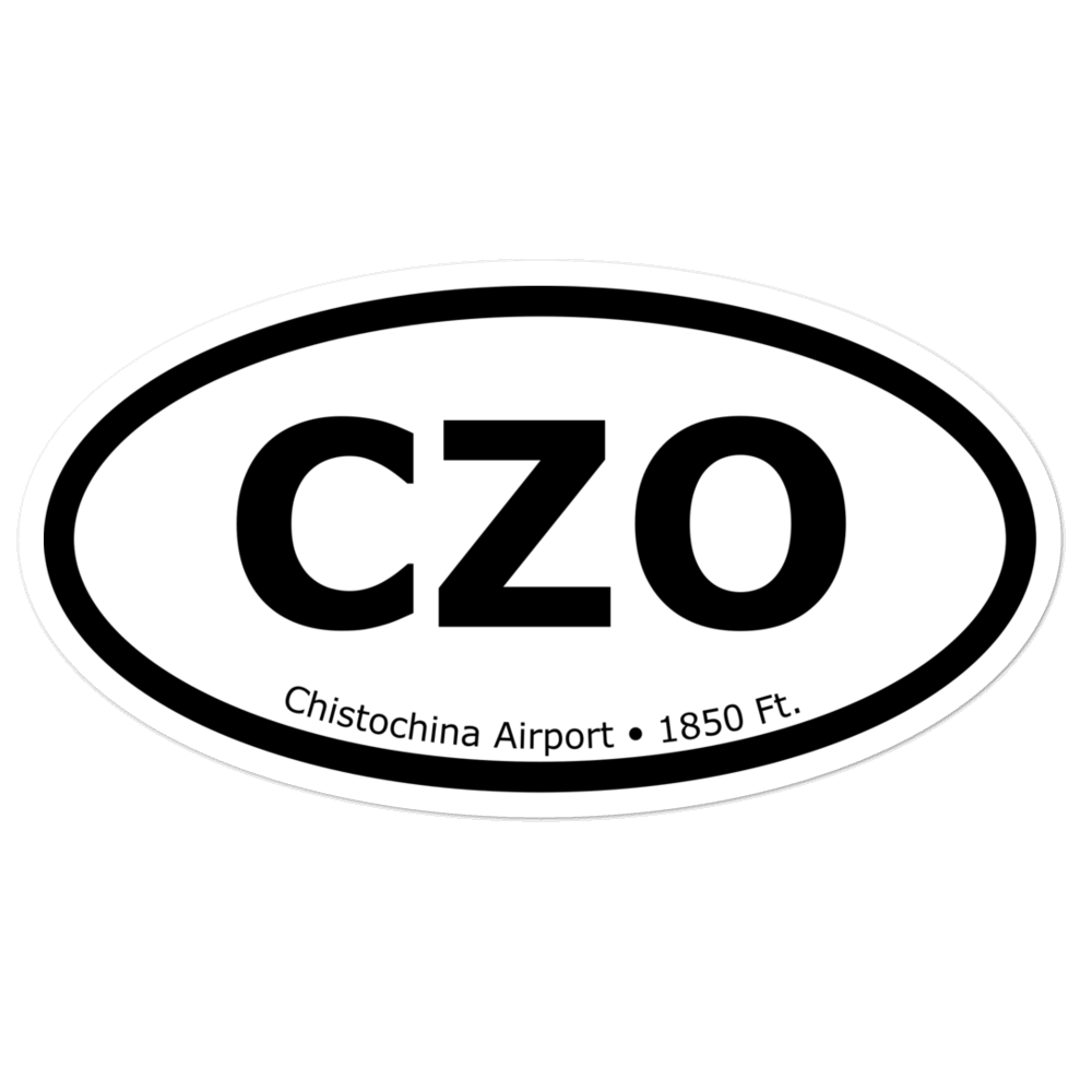 Chistochina Airport (CZO) Oval Sticker 