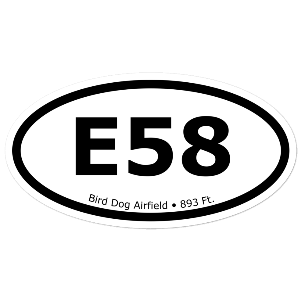 Bird Dog Airfield (E58) Oval Sticker 