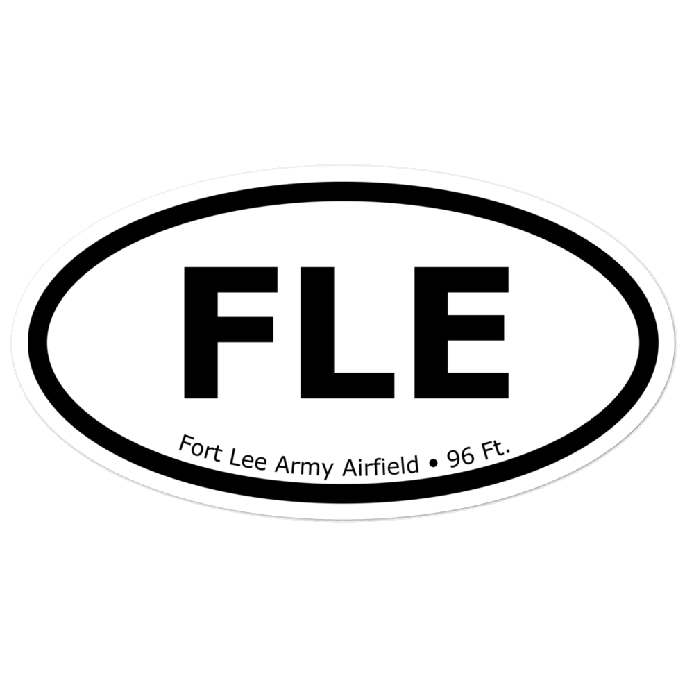 Fort Lee Army Airfield (FLE) Oval Sticker 