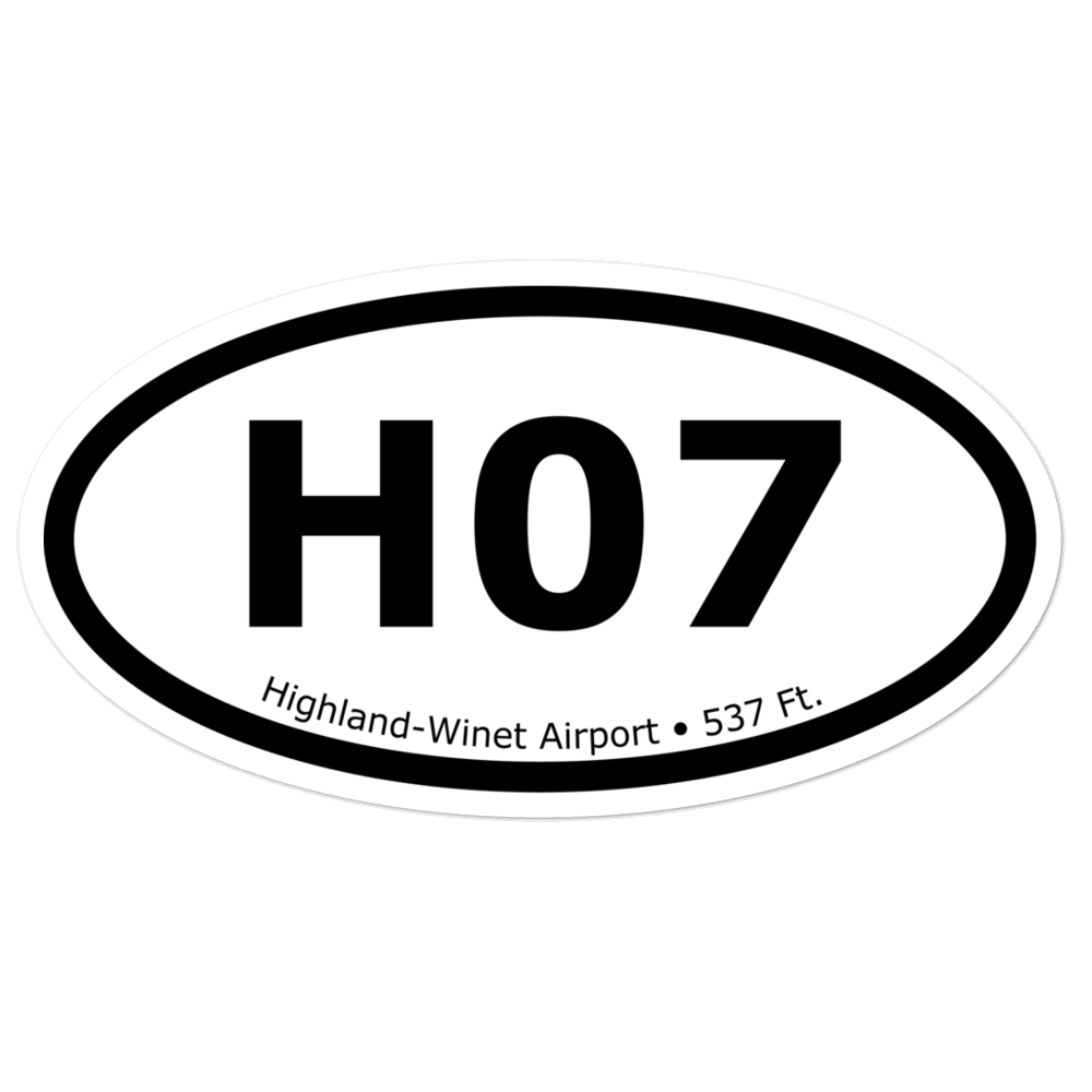 Highland-Winet Airport (H07) Oval Sticker 