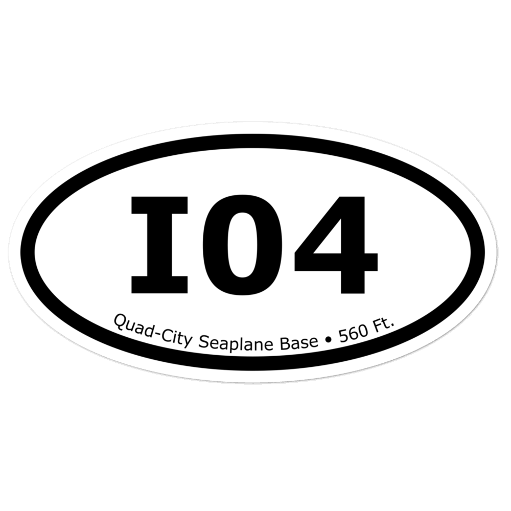 Quad-City Seaplane Base (I04) Oval Sticker 