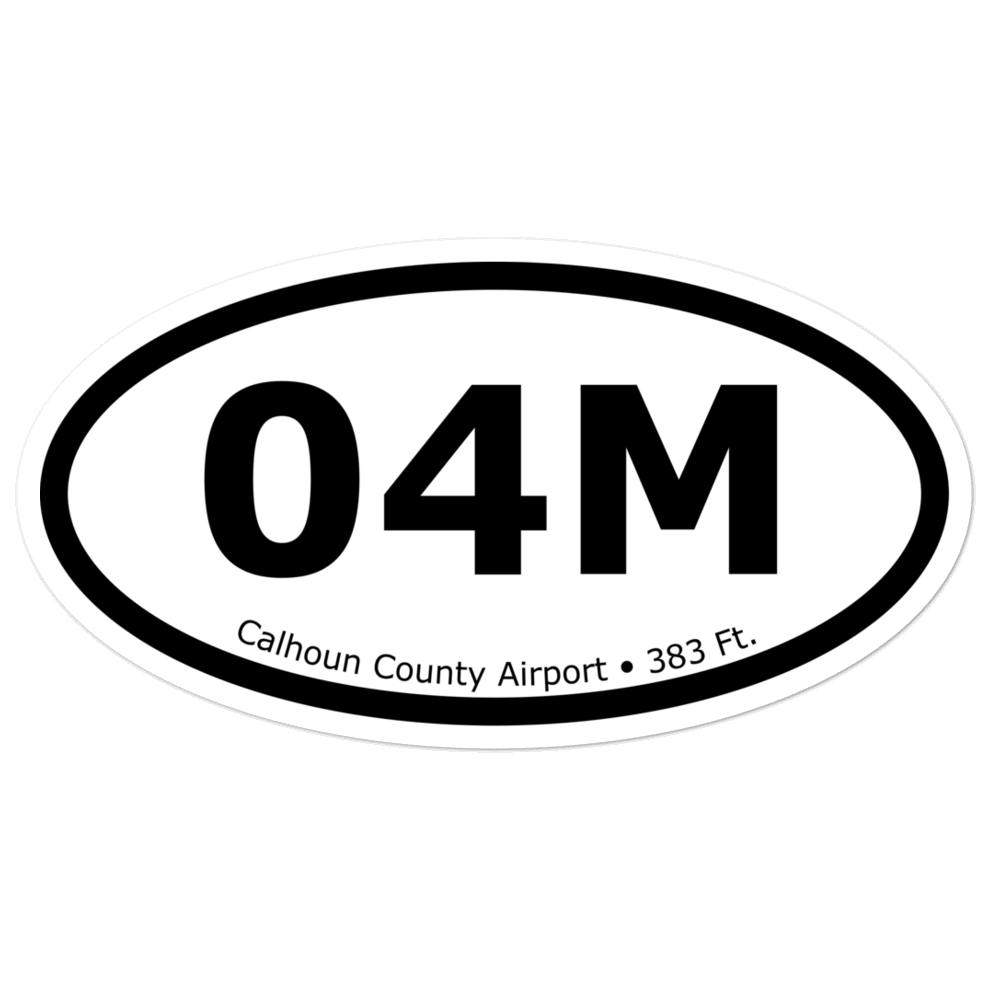 Calhoun County Airport (K04M) Oval Sticker 