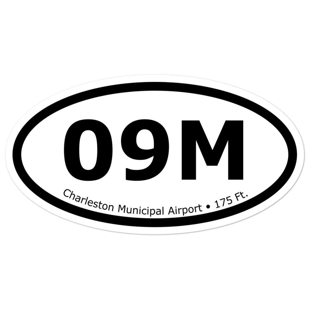 Charleston Municipal Airport (K09M) Oval Sticker 