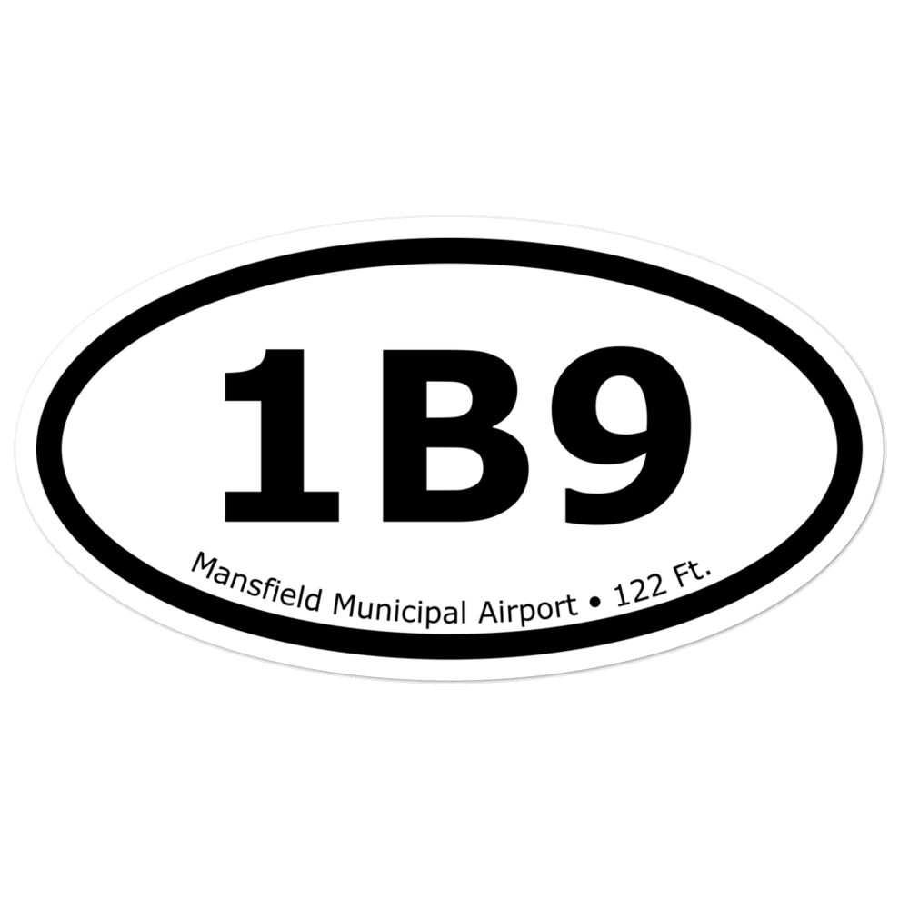Mansfield Municipal Airport (K1B9) Oval Sticker 
