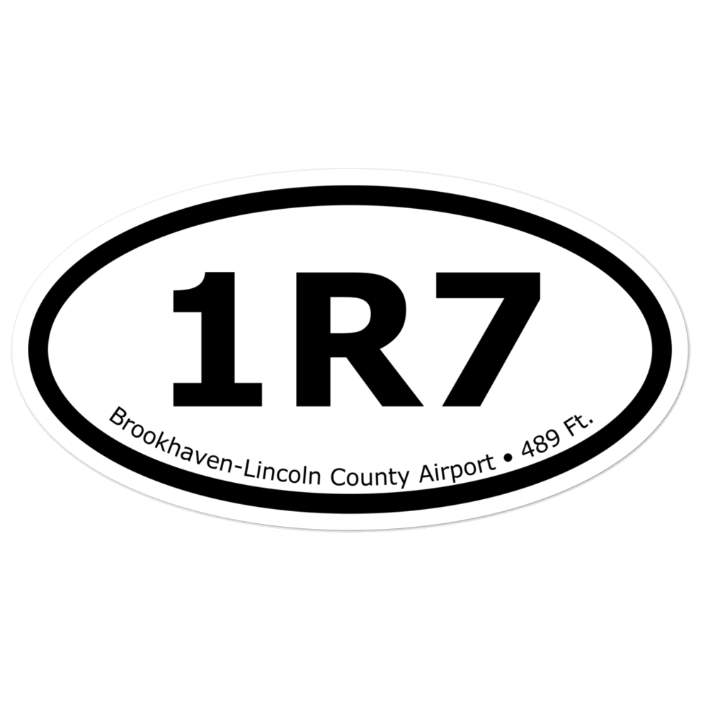 Brookhaven-Lincoln County Airport (K1R7) Oval Sticker 