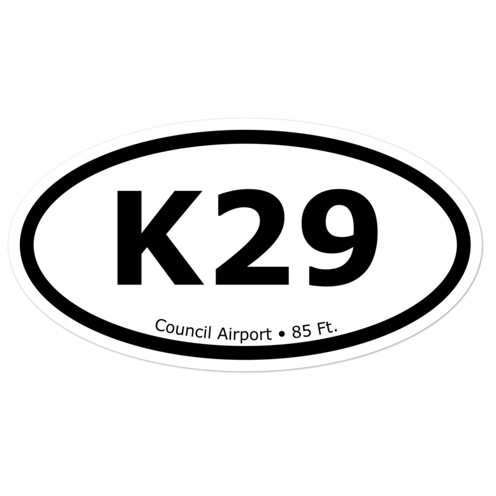 Council Airport (K29) Oval Sticker 